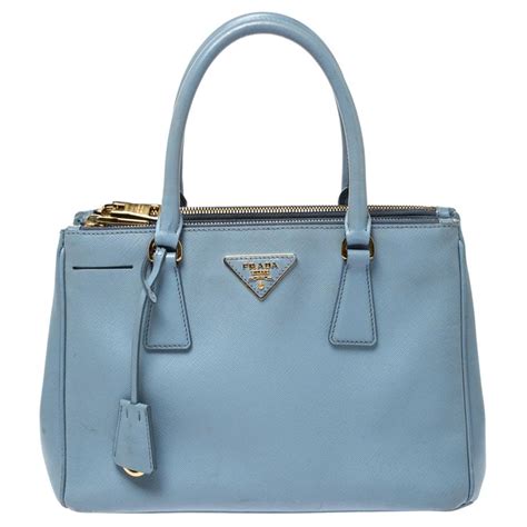 prada leather handbag in bluette|light blue prada bag.